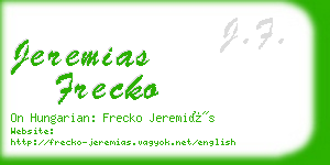 jeremias frecko business card